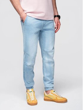 Ombre Ombre Jeansy OM-PADJ-0267 Niebieski Jogger Fit
