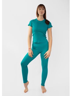 DKaren Sport DKaren Sport Komplet bluzka i spodnie Halima Turkusowy Slim Fit