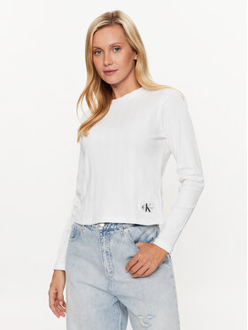 Calvin Klein Jeans Calvin Klein Jeans Bluzka J20J221596 Biały Slim Fit