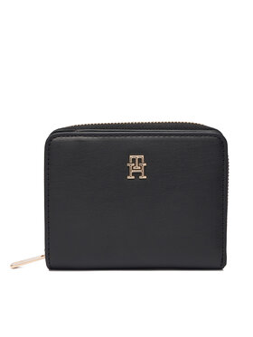 Tommy Hilfiger Tommy Hilfiger Малък дамски портфейл Th Icon Med Za Flap AW0AW17742 Черен