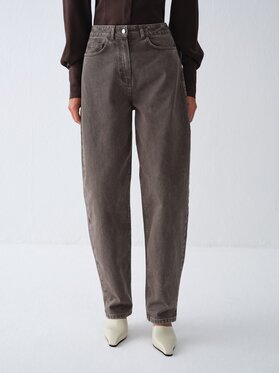 La Mania La Mania Jeansy YSENNE Beżowy ciemny Basic Fit