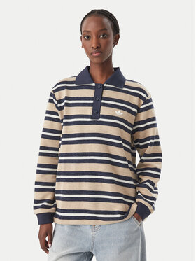 adidas adidas Світшот Stripe Knitted Polo Top LG3946 Бежевий Regular Fit