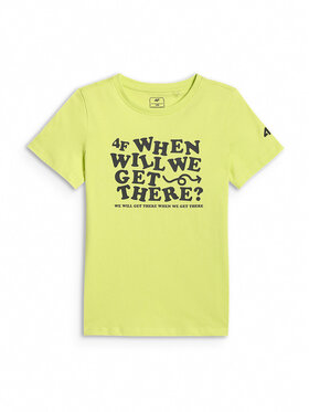 4F 4F T-Shirt HIKING TRIP Żółty jasny Regular Fit