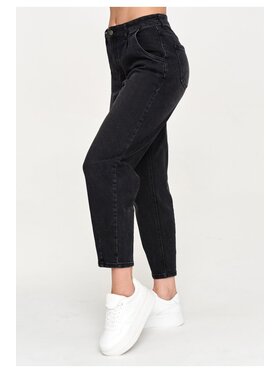 Makadamia Makadamia Jeansy C85 Czarny Baggy Fit