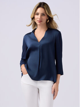 Oltre Oltre Bluzka G269J003985N034 Niebieski Regular Fit