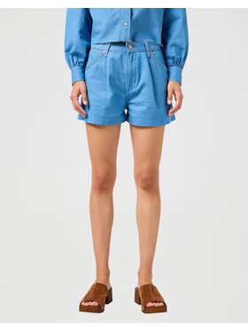 Wrangler Wrangler Szorty PLEATED SHORT COTTON Niebieski Loose Fit