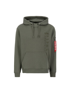 Alpha Industries Alpha Industries Mikina Embroidery Hoodie Zelená Regular Fit
