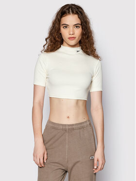 Reebok Reebok Μπλουζάκι HH7370 Μπεζ Slim Fit