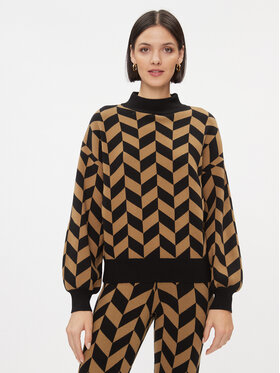 ONLY ONLY Bluză cu gât 15302262 Maro Regular Fit