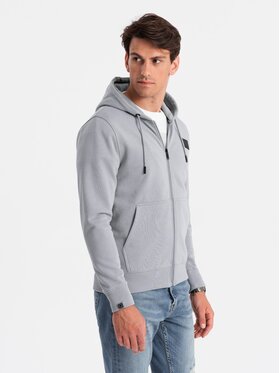 Ombre Ombre Mikina OM-SSZP-0140 Šedá Regular Fit