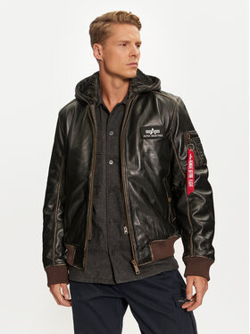 Alpha Industries Alpha Industries Μπουφάν δερμάτινο 193129 Καφέ Regular Fit