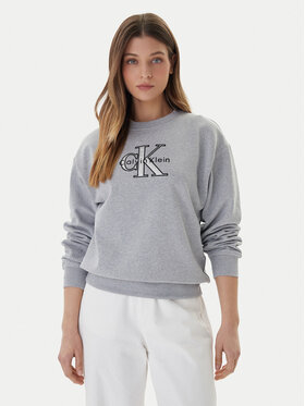 Calvin Klein Jeans Calvin Klein Jeans Mikina Foil Monologo LV047E825G Sivá Regular Fit