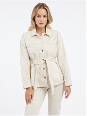Orsay Orsay Kurtka jeansowa 821145048000__42 Beżowy Straight Fit