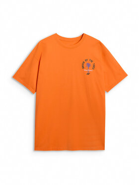 4F 4F T-Shirt FOB SUMMER Pomarańczowy Oversize