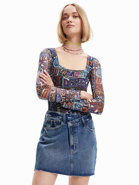 Desigual Desigual Body Lettering 23SWQK05 Čierna Slim Fit