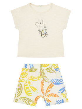 United Colors Of Benetton United Colors Of Benetton Completo T-shirt e pantaloncini 3O7SAK014 Beige Regular Fit
