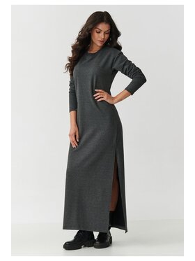 Makadamia Makadamia Sukienka codzienna M901 Szary Boxy Fit