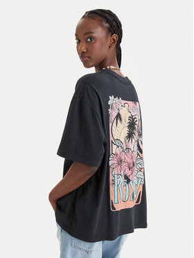 Roxy Roxy T-Shirt Talloversize Washed ERJZT06081 Černá Oversize