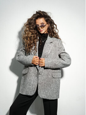 LilaLou LilaLou Marynarka Buki Szary Oversize
