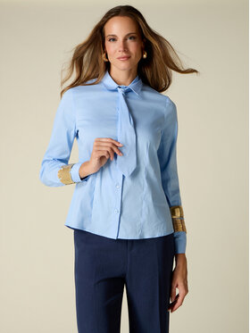 Oltre Oltre Koszula 500AR003340N004 Turkusowy Regular Fit