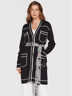 KARL LAGERFELD KARL LAGERFELD Кардиган 221W2003 Черен Relaxed Fit
