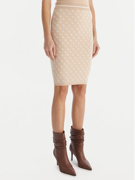 Guess Guess Puzdrová sukňa W4BD53 Z37K0 Béžová Regular Fit