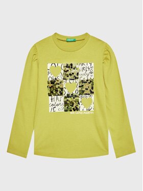 United Colors Of Benetton United Colors Of Benetton Majica 3YN4C108T Zelena Regular Fit