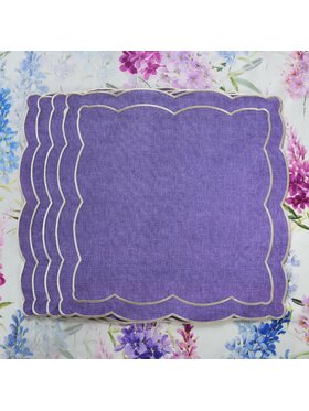 Roseberry Home Roseberry Home Serwetki haftowane Purple Onde Fioletowy