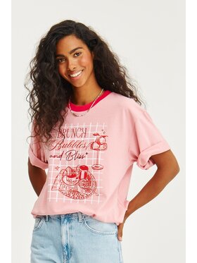 NAOKO NAOKO T-Shirt Bubbles and Bliss Růžová Regular Fit