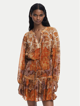Desigual Desigual Každodenné šaty Bohoshort 25WWVW18 Oranžová Relaxed Fit