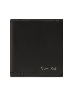 Calvin Klein Calvin Klein Mały Portfel Męski Duo Stitch Trifold 6cc W/Coin K50K510324 Czarny