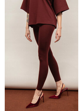 Nudyess Nudyess Legginsy bawełniane Blake Bordowy Fitted Fit