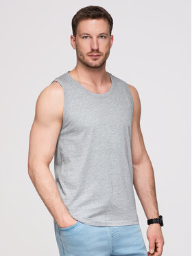 Ombre Ombre Tank top OM-TSBT-0272 Biały Regular Fit