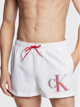 Calvin Klein Swimwear Calvin Klein Swimwear Szorty kąpielowe KM0KM00801 Biały Regular Fit