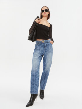 Pinko Jeans Hlače Flexi 100232 A0IA Modra Relaxed Fit