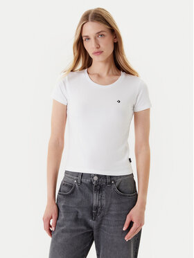Converse Converse T-Shirt 10027252-A01 Bílá Slim Fit