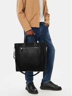 Calvin Klein Calvin Klein Torebka Ssnl Raised Logo Tote LV04D3502G Czarny