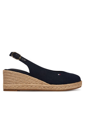 Tommy Hilfiger Tommy Hilfiger Espadrilky Mid Wedge Espad Slingback FW0FW09228 Tmavomodrá
