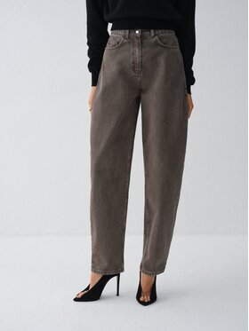 La Mania La Mania Jeansy UMI Beżowy ciemny Basic Fit