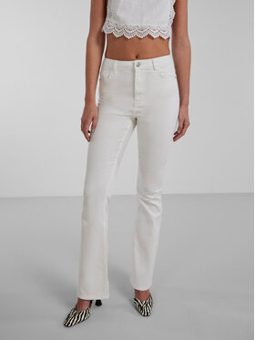 Pieces Pieces Džínsy Peggy 17133449 Biela Slim Fit