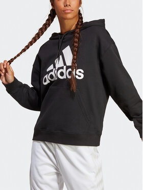 Adidas Jopa Essentials Big Logo Oversized French Terry Hoodie HR4934 Črna Loose Fit