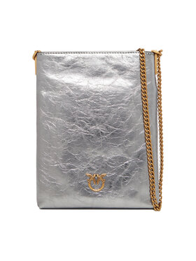 PINKO PINKO Kabelka Flat Satchel AI 25-26 PCPL 105352 A2OT Stříbrná