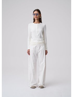 Le Collet Le Collet Spodnie materiałowe CASADEA Biały Regular Fit