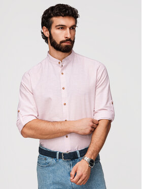 Ombre Ombre Koszula OM-SHCS-0189 Różowy Regular Fit