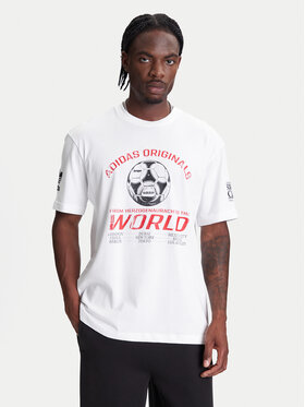 adidas adidas Тишърт 90s Football Graphic JX3065 Бял Regular Fit