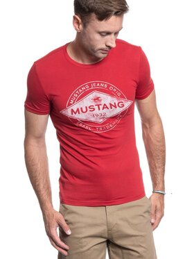 Mustang Mustang T-shirt AARON C PRINT Rosso Slim Fit