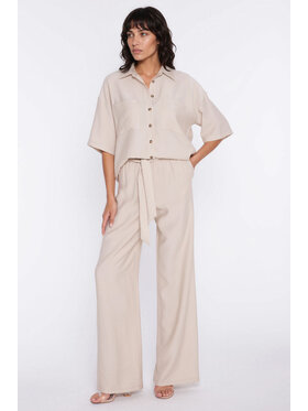 NIFE NIFE Kalhoty z materiálu SD135 Béžová Modern Relaxed Fit