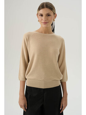 Femestage Femestage Sweter Femestage AB BASE SWE0880-015 Beżowy Regular Fit