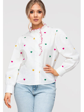 Ombre Ombre Koszula OW-SH-E0039 Biały Loose Fit