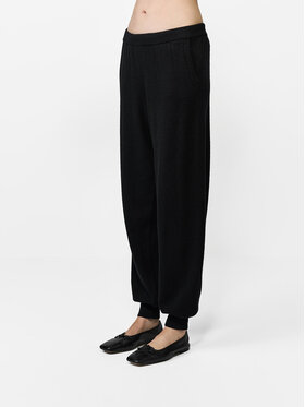 La Mania La Mania Pantaloni in maglia MAYRA Nero Basic Fit